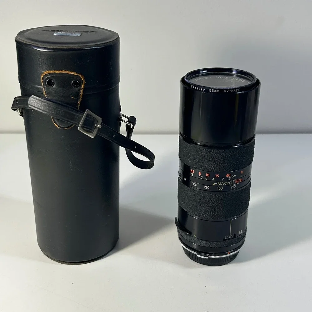 Tamron 85-210mm f4.5 Zoom Macro Lens for Olympus OM BBAR Multi C03A Case Vivitar